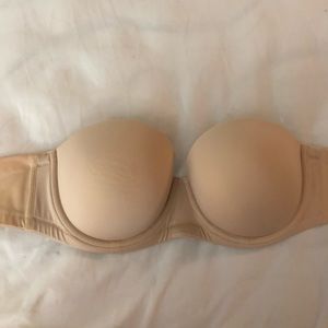 Beige strapless bra